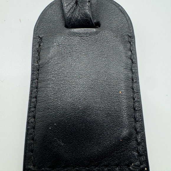 Authentic Louis Vuitton Black Leather Luggage Tag Small - Picture 6 of 9